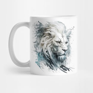 Lion Portrait Animal Painting Wildlife Outdoors Adventure Mug